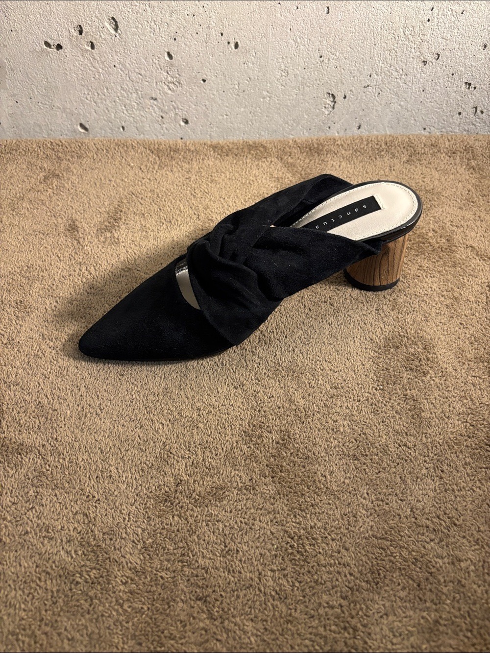 Sanctuary Sunset Black Knotted Pointed-Toe Mule Heels - - Picture 5 of 9